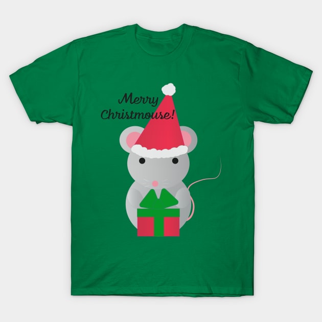 Merry Christmouse Mouse T-Shirt by Hedgie Designs